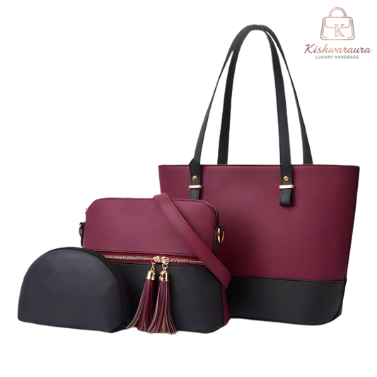 Classic Charm 3-in-1 Colorblock Handbag Set (ZTS CR 018)