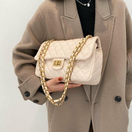 Caramel Quilted Chain Shoulder Bag – Sophisticated & Stylish (ZTS-CR-058)