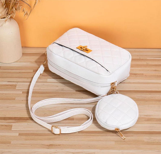 Quilted Sling Bag with Mini Coin Pouch – Trendy & Functional
