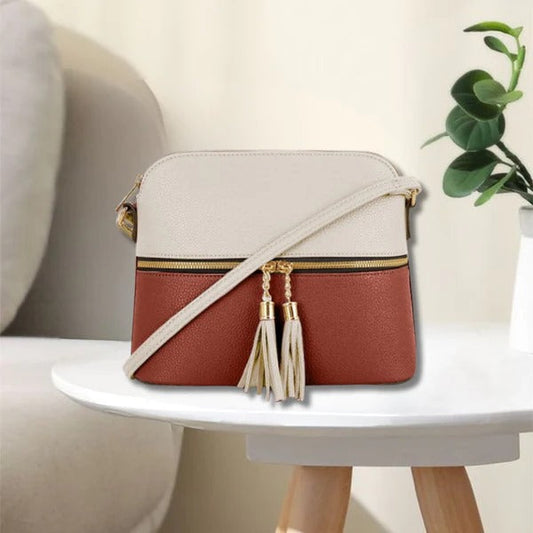 Two-Tone Tassel Crossbody Bag (ZTS CR 041 )