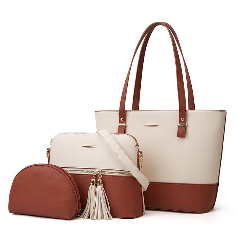 Classic Charm 3-in-1 Colorblock Handbag Set (ZTS CR 018)