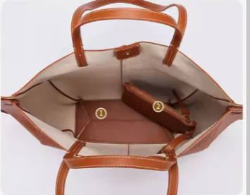 Classic Curved Tote Bag with Matching Wallet ZTS-CR-048