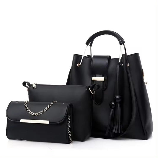 3-in-1 Premium Handbag Set – Maroon Edition (ZTS CR 019)