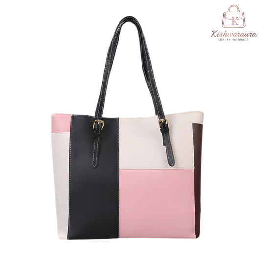 Colorblock Premium Tote Bag – Stylish & Spacious (ZTS CR 052)