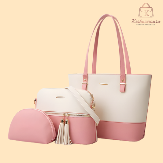 Classic Charm 3-in-1 Colorblock Handbag Set (ZTS CR 018)