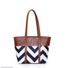 Chevron Detail Tote Bag with Faux Leather Finish (ZTS-CR-061)