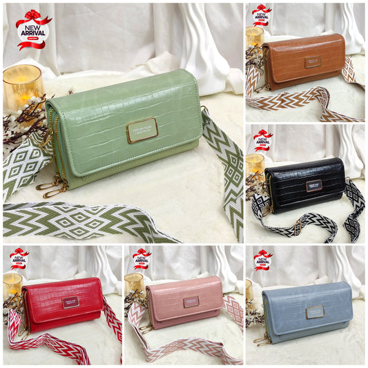 Forever Young Croc-Textured Sling Wallet – With Designer Strap